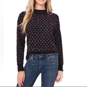 CECE Mock Neck MulticolorTextured Knit
Sweater, Black/Multi, Large 12/14, NWT